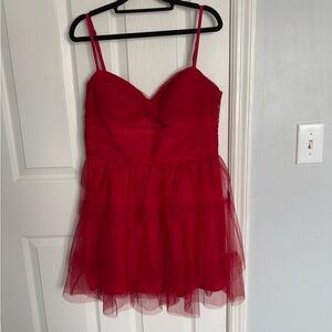 Red Homecoming Dress with Front Cutout